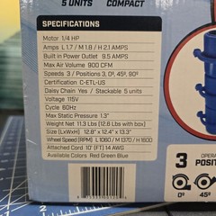 B-Air VP-25 1/4 HP Air Mover for Water Damage Restoration New Sealed Stackable !