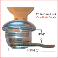 ASI – E114 Cam Lock Set “#L-001” for Paper Towel, Toilet Tissue Disp. (1/set)