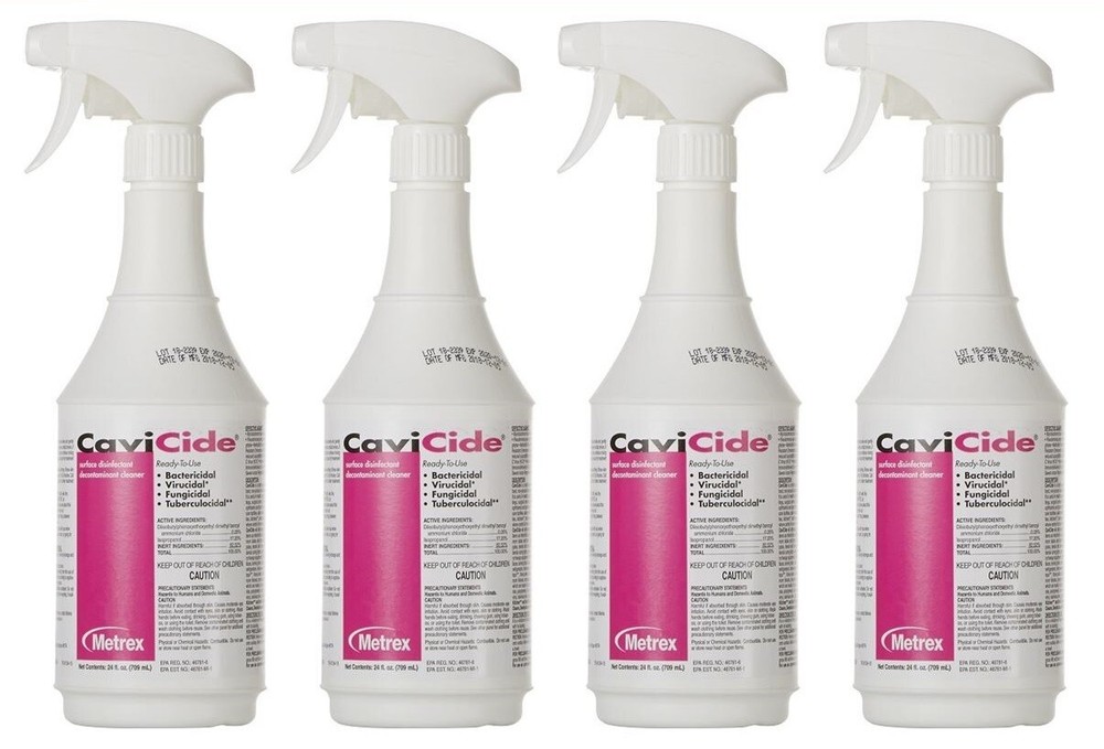 4 Pack, Metrex Cavicide Surface Disinfectant Cleaner Spray Bottle, 24oz #13-1024