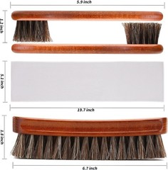 4-Piece Horsehair Shoe Brush Shine Kit, Shoe Polish Kit, Leather Shoes Boot