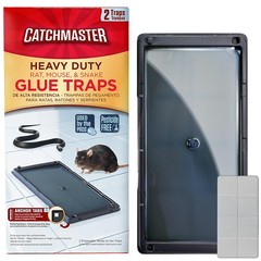 Catchmaster Rat & Mouse Glue Traps with Sticky Putty 2Pk, Large 2 Pack, B&W