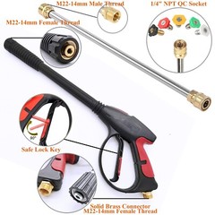 High Pressure 4000PSI Car Power Washer Gun Spray Wand Lance Nozzle&26′ Hose Kit
