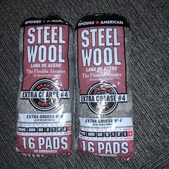 NEW 106107 Rhodes American Steel Wool #4 16 Pads 2 pk