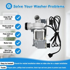 DC97-19289F, DC97-19289B, PX3516-01 Washer Drain Pump Gray / White / Black
