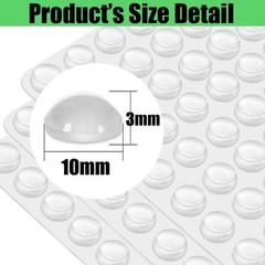 TCPENG® 100PCS Clear Rubber Feet, Small Self Adhesive Pads, 10*3mm,