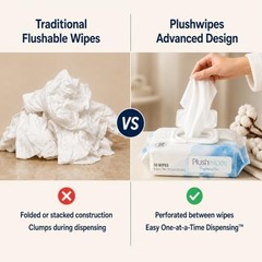 Flushable Wet Wipes, Fragrance Free, Extra Large, 1200 Count, Septic Safe