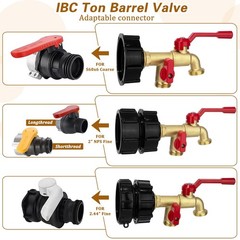 IBC Tote Hose Adapter Dual Outlet 46.47 cubic inches, valve