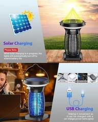 Zechuan Solar Bug Zapper Outdoor Waterproof Portable Rechargeable Bug Zapper