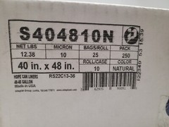 HDPE Trash Can Liners Bag Mil 40″x48″ 40-45 Gal Box of 10 qty (250 pack)