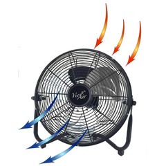 Vie Air 20 Inch Industrial Tilting High Velocity 3 Speed Metal Floor Fan, Black