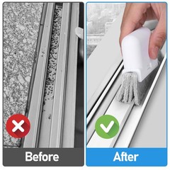 Black White Window Track Cleaner Set Groove Cleaning Brush Tools