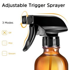 Tecohouse Glass Spray Bottles 4 OZ, Amber Empty Bottle for