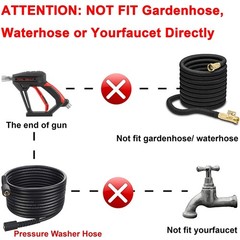 Tool Daily Short Pressure Washer Gun with Foam Gun, Black, Red, White