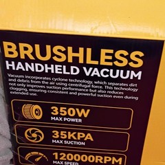 RD-101 Brushless Motor Handheld Vacuum, Bagless, 350W 35KPA Suction