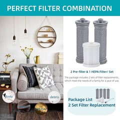 Tineco A10 A11 Pure ONE S12 Vacuum Filter Replacement Kit – 4 Pre-Filters, 2 HEP
