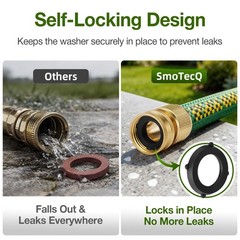 SmoTecQ 30 Pack Garden Hose Washers with Self-Locking Tabs – 3/4-inch, Black