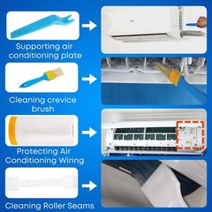 Oiktylr 18pcs Mini Split Cleaning Kit Bag, Waterproof AC Large, Blue