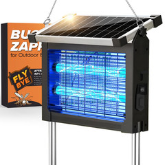 Jinyeda Solar Bug Zapper Outdoor 4500V Waterproof Mosquito Zapper 10W Solar