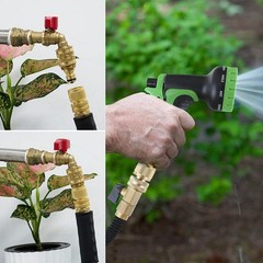 HQMPC Garden Hose Quick Connect Solid Brass Connector 3 Sets, Tan