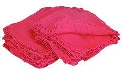 4 RED pink SHOP TOWELS 100% Cotton cloth Rags auto car mechanics cleaning oil