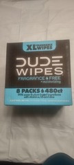 Dude Flushable Wipes XL Moisturizing Fragrance Free Multi-Surface 8 Packs