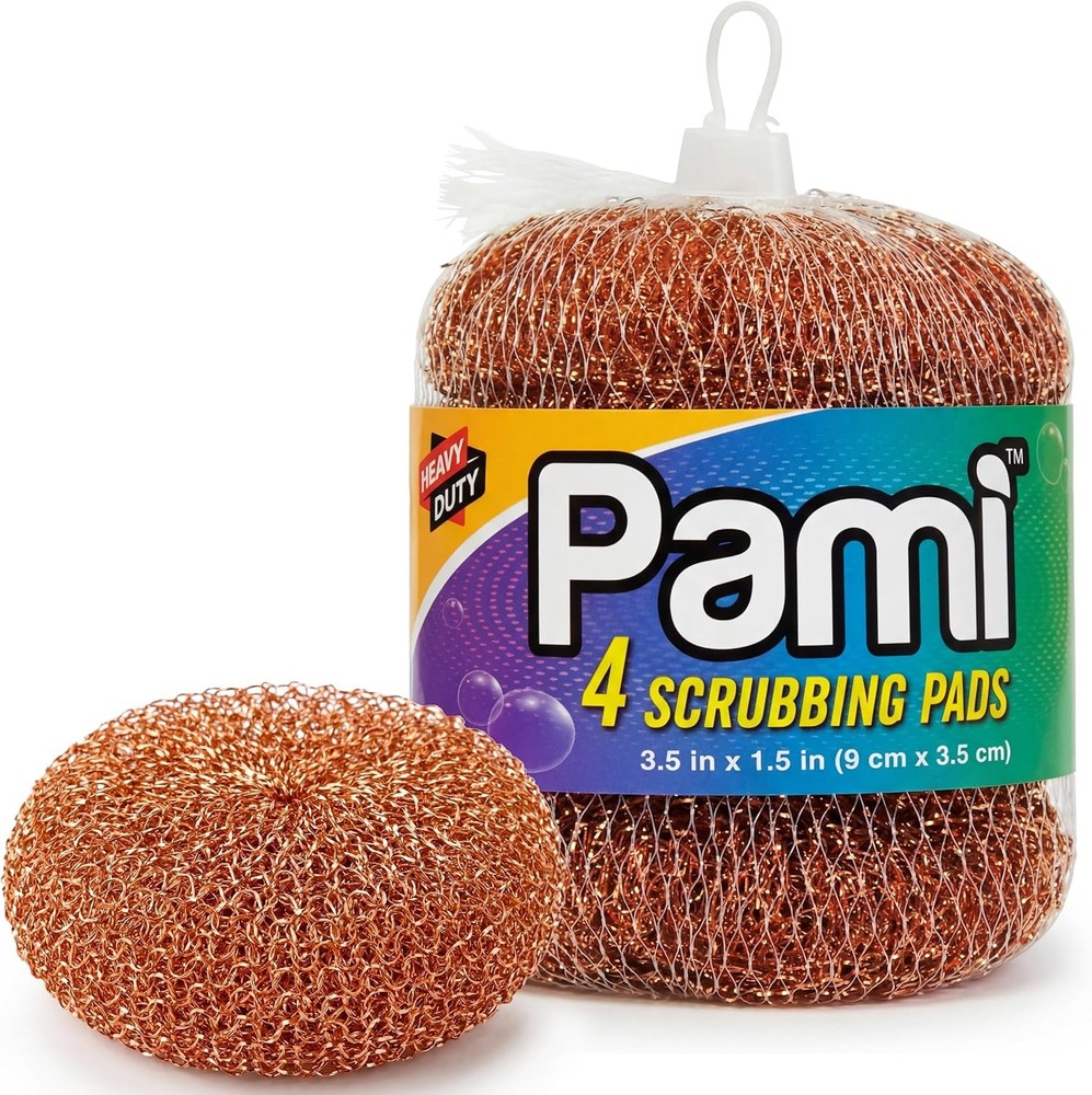PI Heavy Duty Non Scratch Copper Scrubbers for Pots and Pans, Copper