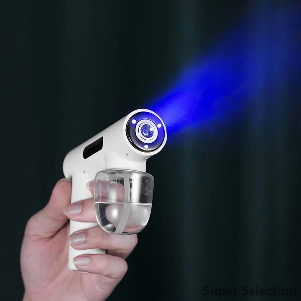 Portable Electric Spray Gun With Blue Light Rechargeable Fine Mist For Home