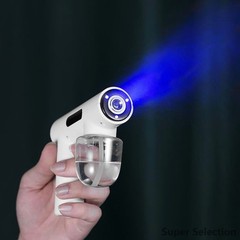 Portable Electric Spray Gun With Blue Light Rechargeable Fine Mist For Home