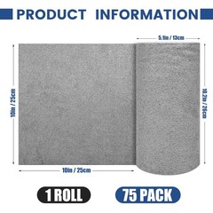 Whkvnng 75 Pack Microfiber Cleaning Cloth Roll,Reusable 10×10 inches, Grey