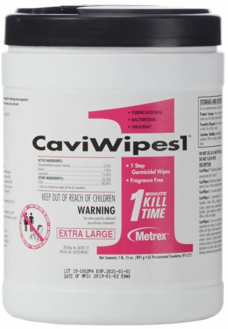 *1-Pack* Metrex CaviWipes1 Germicidal Disinfectant Wipes 9″x12″ X-Large 13-5150