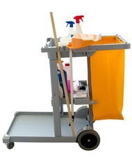 QWORK Janitorial Cart Bag, 24 Gallon Waterproof Large Capacity 2 pcs, Yellow