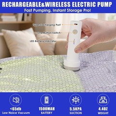 18 Pack Vacuum Storage Bags for Travel with Rechargeable Cordless Pump, Vacuum