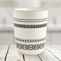 Boho Chic Wastebasket Black Ceramic Adult