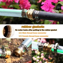 Garden Solid brass Hose Repair Connector with 5/8″-10 Set, Set