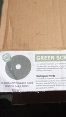 3pcs-Americo Green Scrub 17 in Round Green Scrubbing/Stripping Pad