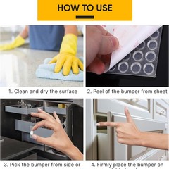 104 Clear Cabinet Bumper Pads – Self-Adhesive 104 Pcs – Mix Pack, Transparent