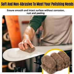 8 PCS Fine Grade Bronze Wool Pads 0.7 Ounce Hand Pad Reusable Polish Metal