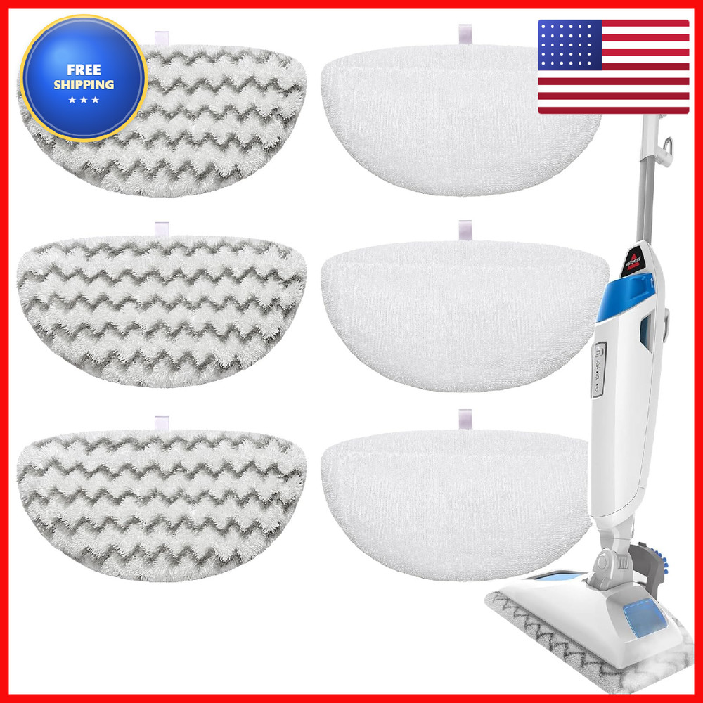 S2U 6-Pack Bissell Steam Mop Pads For Bissell Powerfresh Steam Mop Pads