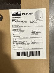 Dayton 3NXE5 High Efficiency Hand Dryer, 12 Second Dry Time, 120VAC, Automatic
