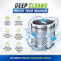 Washing Machine Cleaner Tablets 25 Pack – 1 Count (Pack of 25), White & Blue