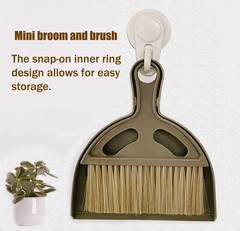 Mini Broom and Small Dustpan Brush – Dustpans, 1set, Brown