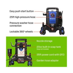 Westinghouse ePX3500 Electric Pressure Washer, 2500 Max PSI 1.76 Max GPM with…