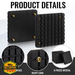 Nuanchu 8pk 4-3/4″ Square Rubber Auto Lift Spacer Pads