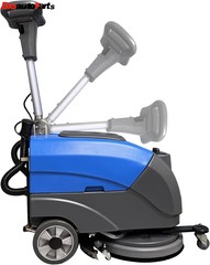 Emotor 15” Brush Foldable Walk Behind Hand Push Floor Scrubber Machine(blue)