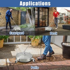 janz 17″ Pressure Washer Surface Cleaner 17 Inch Silvery White, silvery white