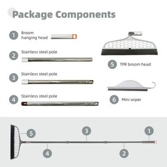 Upgraded Magic Broom, 4 in 1 Sweeper Pet Hair Remover with a Mini Gray