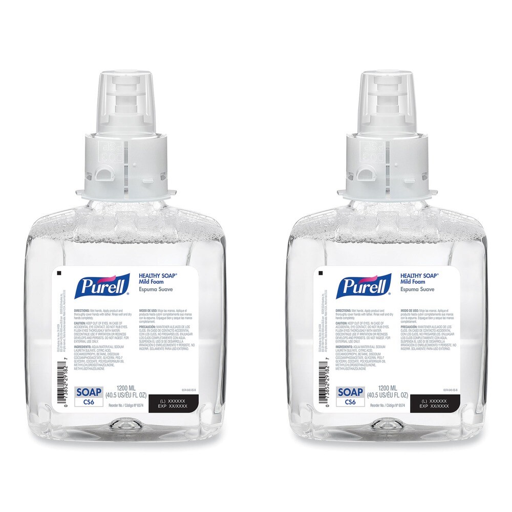 PURELL 657402CT 1200 ml HEALTHY SOAP Mild Foam for CS6 (2/Carton) New