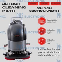 SUNMAX RT50DW 26″ Dual Brushes Self-Propelled Floor Scrubber Dryer Machine