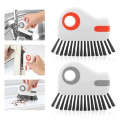 2 Pcs Groove Cleaning Brushes 2 in 1 Window Track Tools Gray Orange
