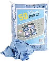 Bag of 50 Huck Cleaning Towels – 14 x 24 Cotton Reusable Blue Drying Cloth Rags